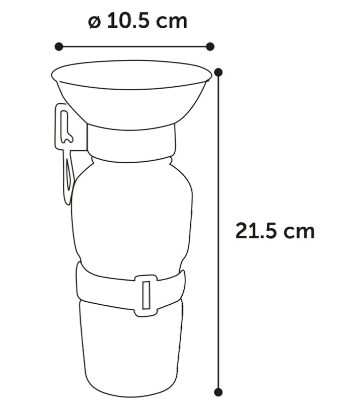 Flamingo - Bottiglia con Ciotola per l'acqua - 500ml