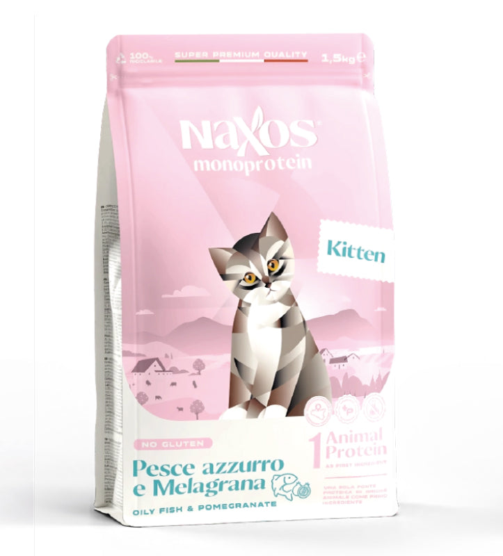 Naxos Cat - Monoprotein - Kitten - Pesce Azzurro e Melagrana - 1.5kg
