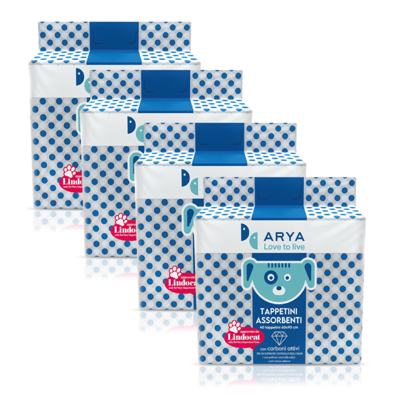 Arya - Tappetini Assorbenti - Carboni Attivi - 60x90cm - 160 pezzi