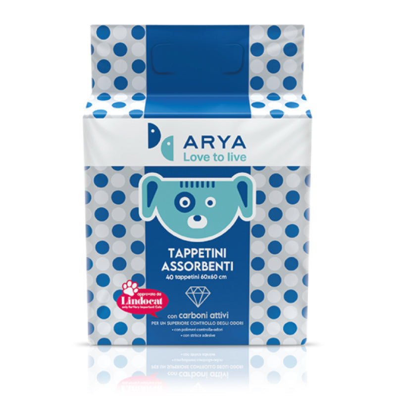 Arya - Tappetini Assorbenti - Carboni Attivi - 60x60cm - 40 pezzi