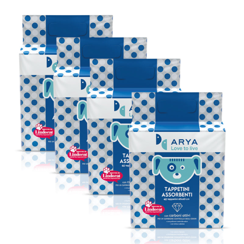 Arya - Tappetini Assorbenti - Carboni Attivi - 60x60cm - 160 pezzi