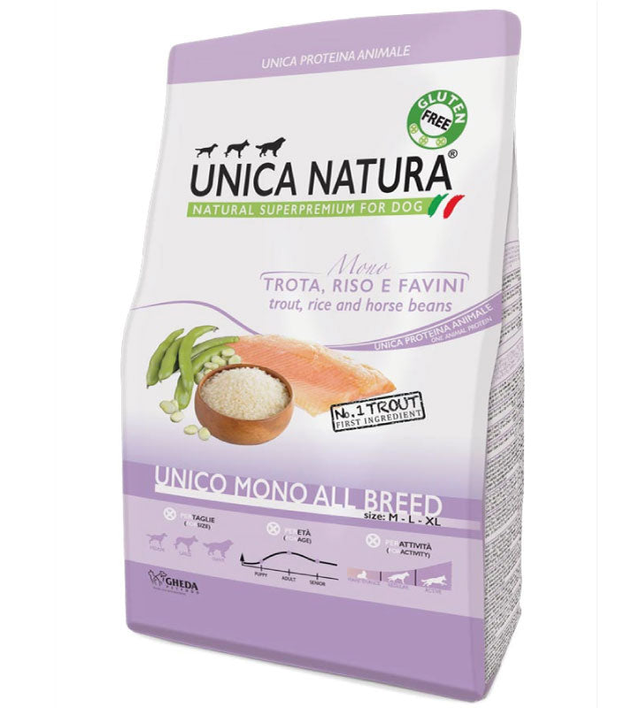 Gheda - Unica Natura - Monoproteico - All Breeds Adult - Trota - 12kg