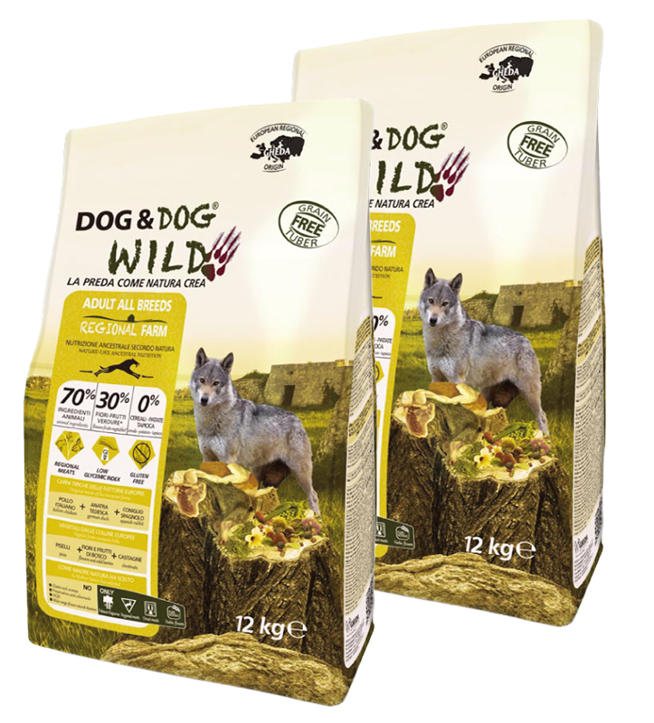 KIT 2x Gheda - Dog&Dog - Wild - All Breeds - Adult - Regional - Farm - 12kg