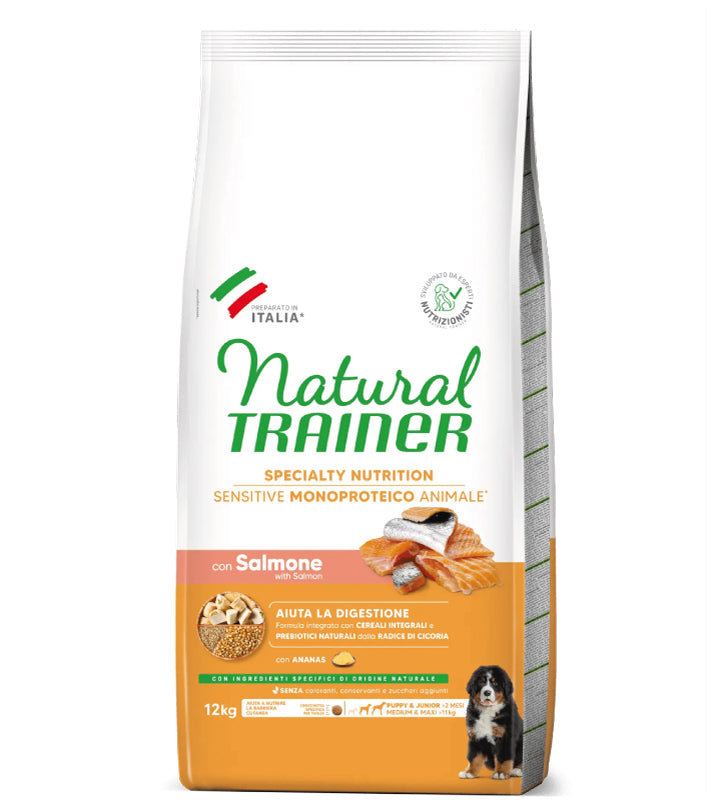 Trainer Natural Sensitive - Medium/Maxi - Puppy&Junior - Salmone - 12 kg