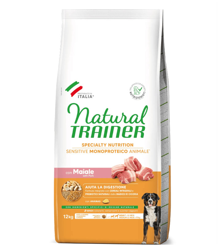 Trainer Natural Sensitive - Medium/Maxi - Adult - Maiale - 12 kg
