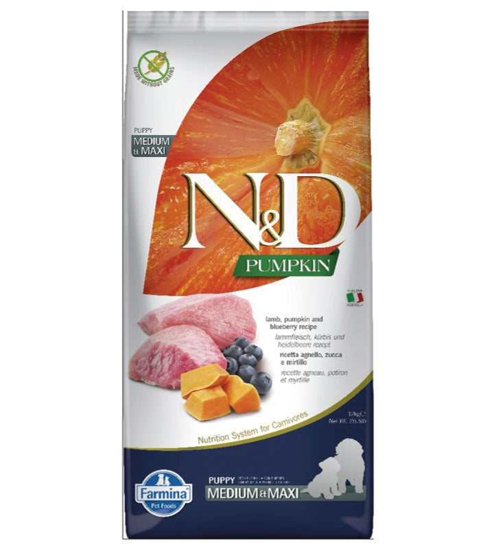 Farmina - N&D Pumpkin Dog - Medium&Maxi Puppy - Agnello/Mirtillo - 12kg