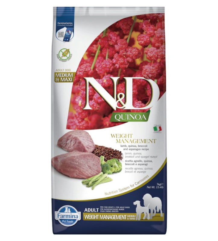 Farmina - N&D Quinoa Dog - Medium/Maxi - Weight Managment - 7kg