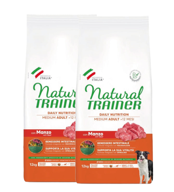 KIT 2 X Trainer Natural - Medium - Adult - Manzo - 12 kg