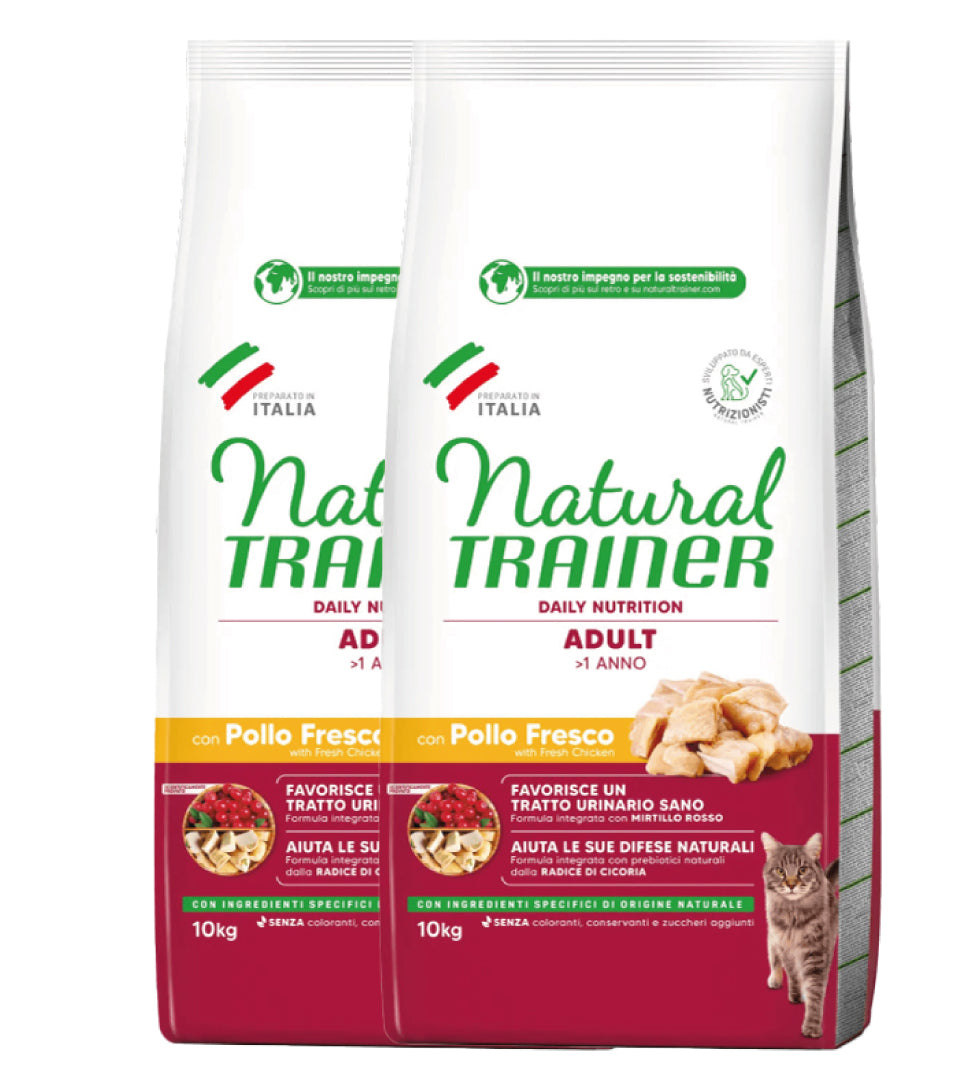KIT 2 X Trainer Natural Cat - Adult - Pollo - 10 kg - DOPPIO SACCO