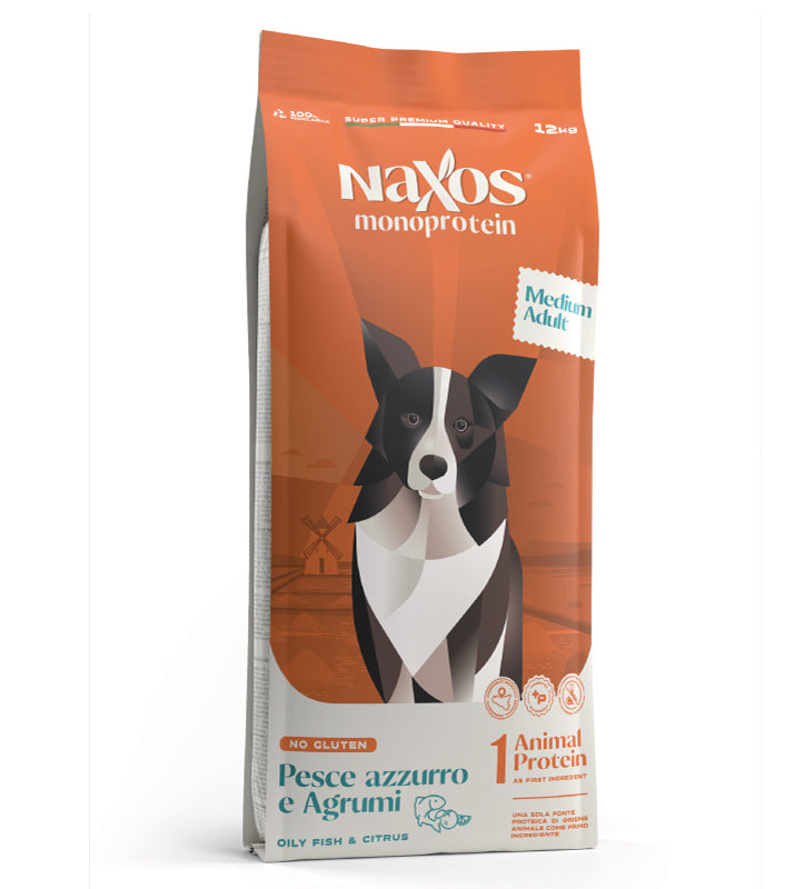 Naxos - Monoprotein - Medium - Adult - Pesce Azzurro/Agrumi - 12kg