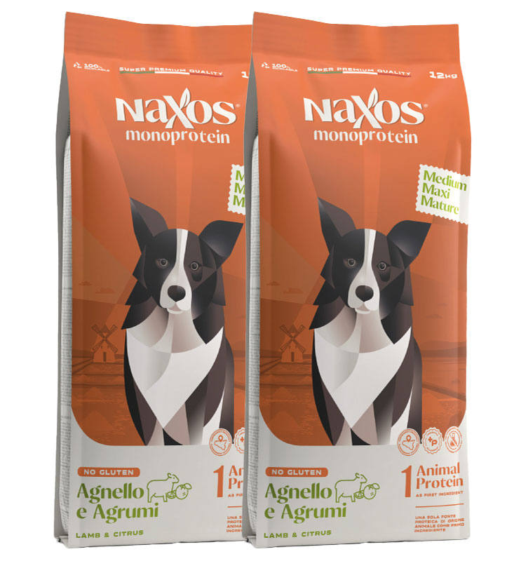 KIT 2x Naxos - Monoprotein - Medium/Maxi - Mature - Agnello/Agrumi - 12kg
