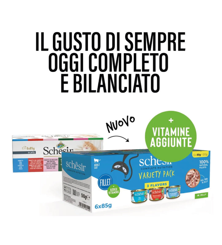 Schesir Cat - Multipack Lattine - In Gelatina - Gusti Misti - 6x85g