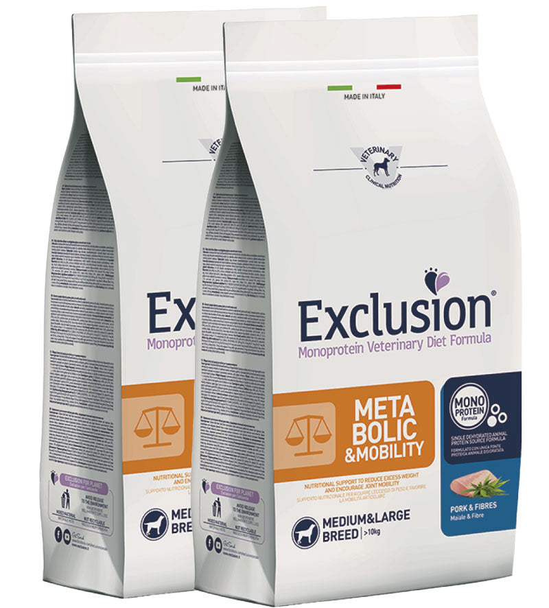 KIT 2 X Exclusion - Veterinary Diet Canine - Metabolic-Mobility - Medium/Large - 12kg