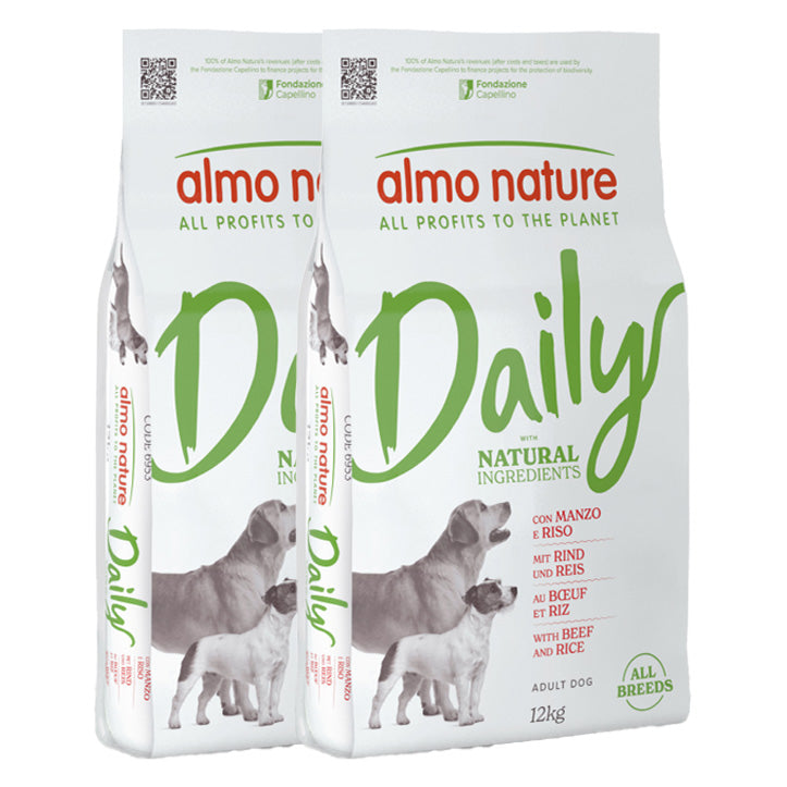KIT 2 X Almo Nature - Daily Dog - All Breeds - Adult - Manzo e Riso - 12kg