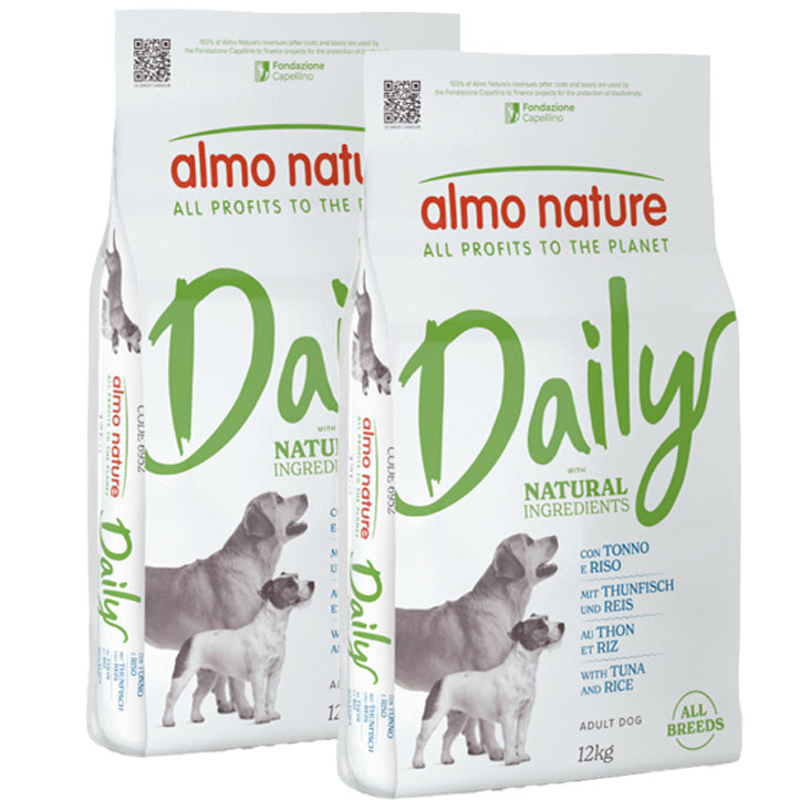 KIT 2 X Almo Nature - Daily Dog - All Breeds - Adult - Tonno e Riso - 12kg