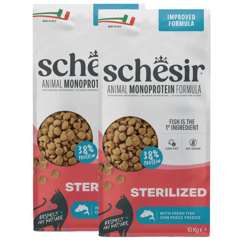 KIT 2 X Schesir Cat - Sterilized & Light - 10 kg DOPPIO SACCO