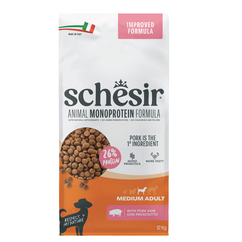 Schesir Dog - Monoprotein - Medium Adult - Prosciutto - 12kg