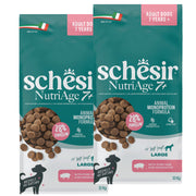 KIT 2X Schesir Dog - Monoprotein - Large - Nutriage 7+ - Prosciutto - 12kg - DOPPIO SACCO
