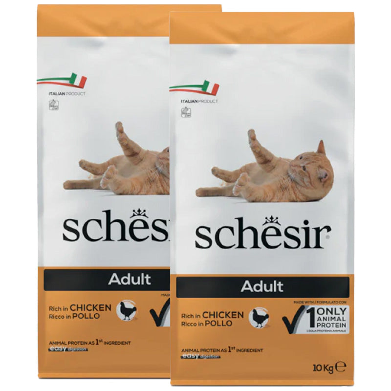 KIT 2 X  Schesir Cat - Adult - Pollo - 10 kg DOPPIO SACCO