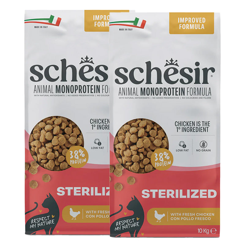 KIT 2 X Schesir Cat - Sterilized & Light - 10 kg DOPPIO SACCO