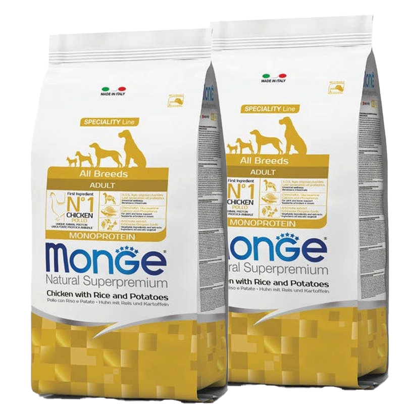 KIT 2 X Monge - Natural Superpremium - All Breeds Adult - Pollo - 12 kg