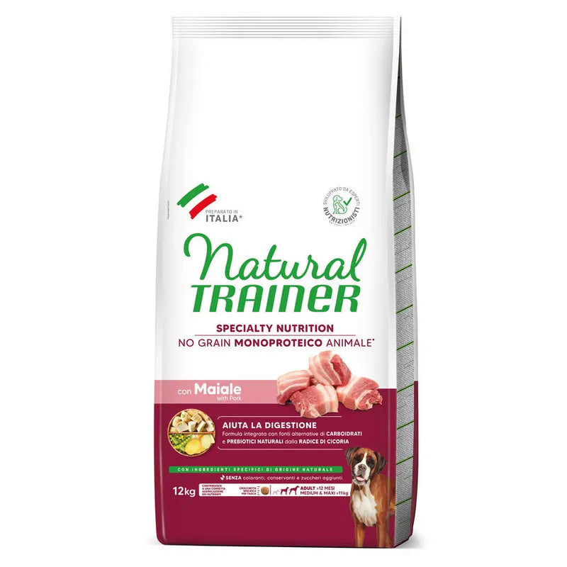 Trainer Natural Sensitive - No Grain - Medium/Maxi - Adult - Maiale - 12 kg